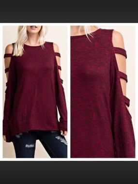 NWT Wine Ladder Sleeve Sweater - Large